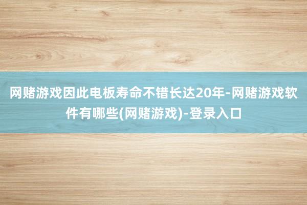 网赌游戏因此电板寿命不错长达20年-网赌游戏软件有哪些(网赌游戏)-登录入口