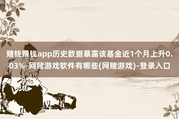 赌钱赚钱app历史数据暴露该基金近1个月上升0.03%-网赌游戏软件有哪些(网赌游戏)-登录入口