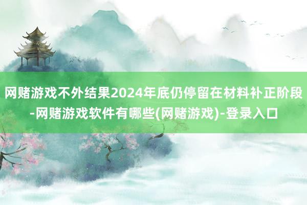 网赌游戏不外结果2024年底仍停留在材料补正阶段-网赌游戏软件有哪些(网赌游戏)-登录入口